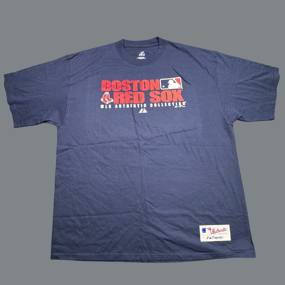 Boston Red Sox Majestic T Shirt Mens 2XL Navy Blue MLB Authentic Collection